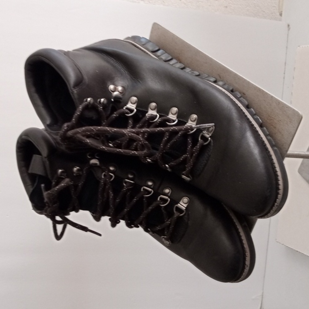 Cole Haan men's black leather grands lace up boot